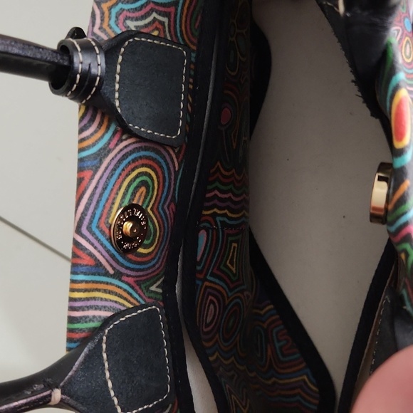 Dooney Bourke Purse vintage graffiti usa Faded and spots FLAWS y2k Vintage - Picture 8 of 17